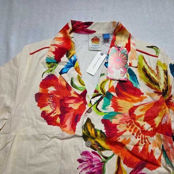 New L Farm Rio x Anthropologie scalloped shirt dress - Picture 5 of 11